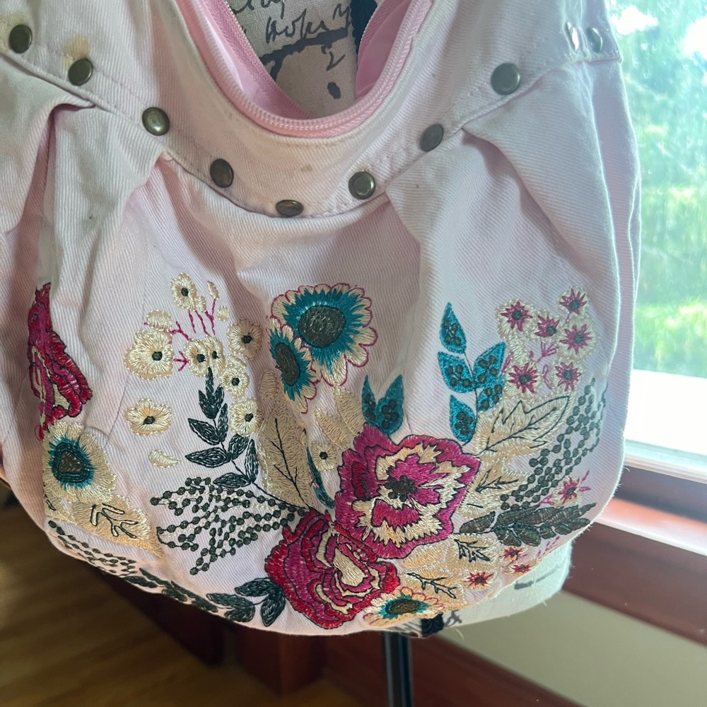 Cute pink cloth handbag